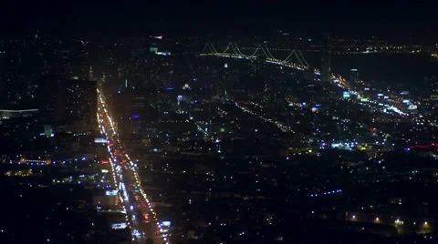 Night view of the city from skytower Stock Footage 49060154