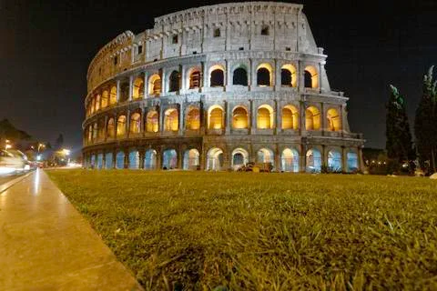 Night view of colosseo Stock Photos
