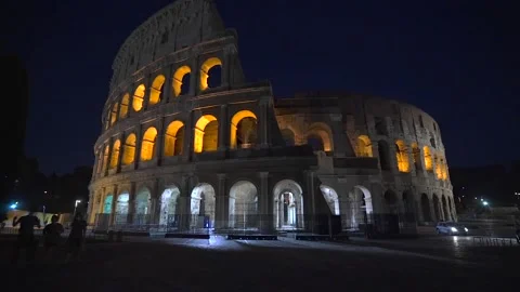 Night view of the Colosseum Stock Footage 168011563