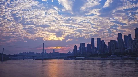 Night view delay in Yuzhong District of Chongqing on September 2, 2023 Stock Footage 312079791