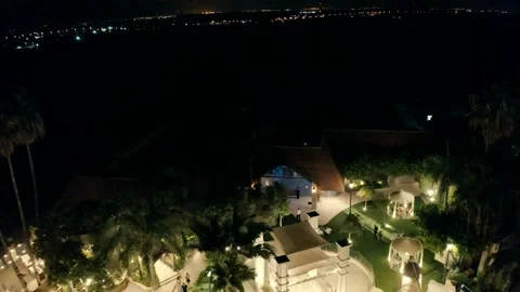 Night view of event garden Stock Footage 219872301