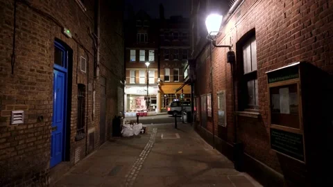 Night view of Flask Walk in Hampstead, London Stock Footage 149382092