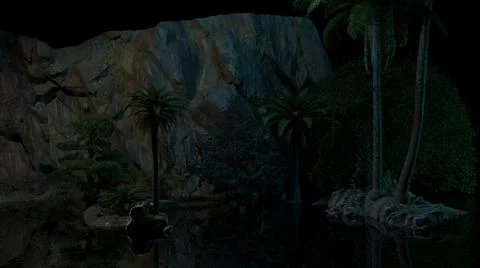 Night view by the forest Illustrazione stock