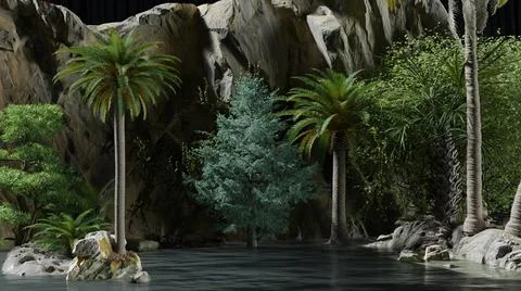 Night view by the forest Illustrazione stock