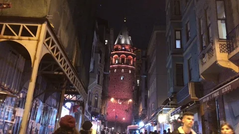Night view of Galata tower 스톡 동영상 107133909