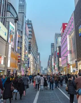 Night view of Ginza District Stock Photos
