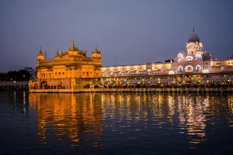 Night View The Harmindar Sahib, also known as Golden Temple Amritsar Stock-Fotos