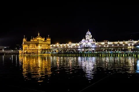 Night View The Harmindar Sahib, also known as Golden Temple Amritsar Stock-Fotos