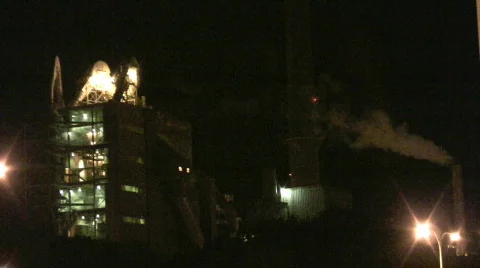 Night view of heavy industry Stock Footage 456280