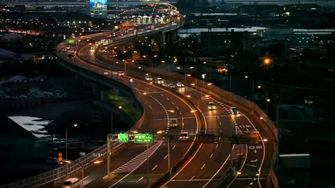 Night View of the Highway Видео 332551588