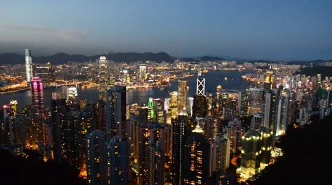 Night view of Hong Kong Stock Footage 43200435