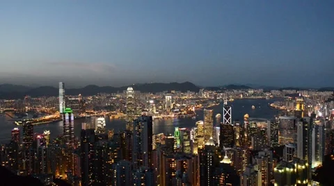 Night view of Hong Kong Stock Footage 64238893