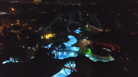 Night view of the hotel Stock Footage 91540612