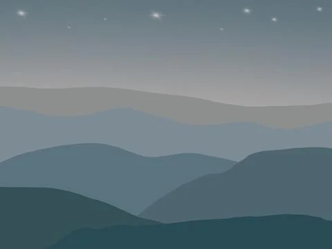 Night view landscape desert Stock Illustration