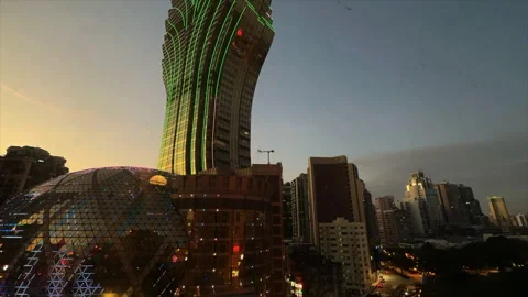 Night view in Macau City, Vídeo Stock 244468216