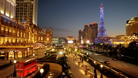 Night view in Macau City, Stock-Footage 244480760