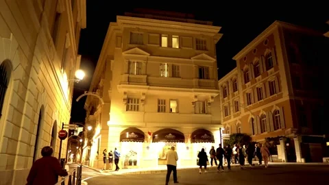 Night view of Monaco Stock Footage 228697853