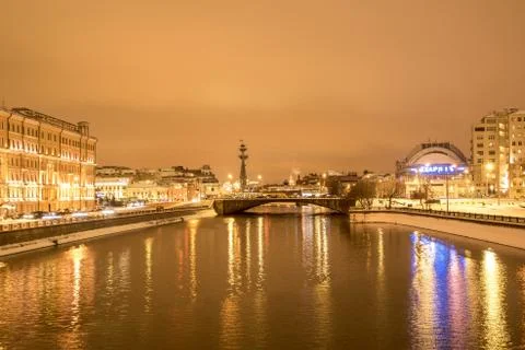 Night view of the monument to Peter the Great. Moscow. Russia. Foto stock