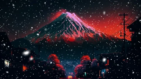 Night view of Mount Fuji. Video stock 235626429