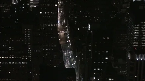 Night view in New York Stock Footage 99749752