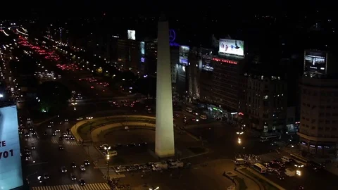 Night view of the obelisk Video stock 78016929