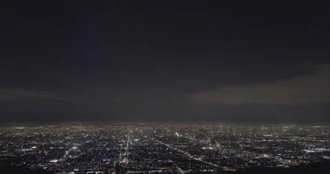 Night view of the Osaka plain Pan right to left Stock Footage 165472455