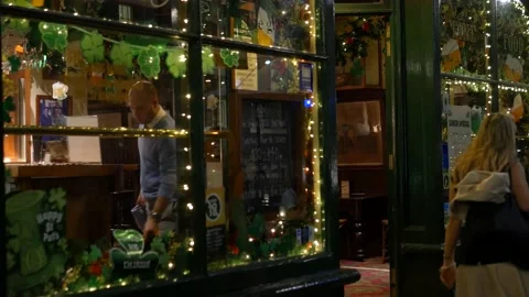 Night View Outside A Bar In The Rocks District In Sydney, Australia Stock Footage 158968383