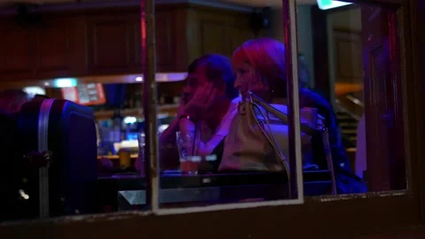 Night View Outside A Bar In The Rocks District In Sydney, Australia Stock Footage 158968438