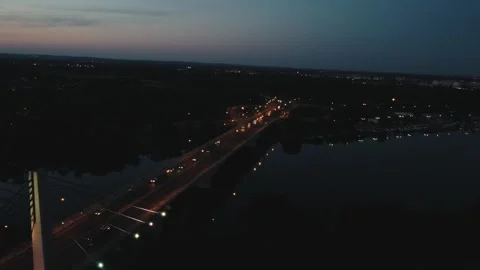 Night view over the bridge in Wroclaw Stockbeeldmateriaal 248718727