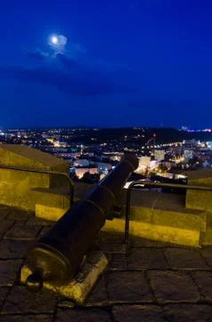 Night view over Brno form the castle Stock Photos