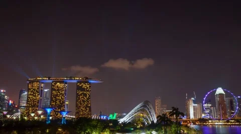Night view over Central Area Stock Footage 43892458