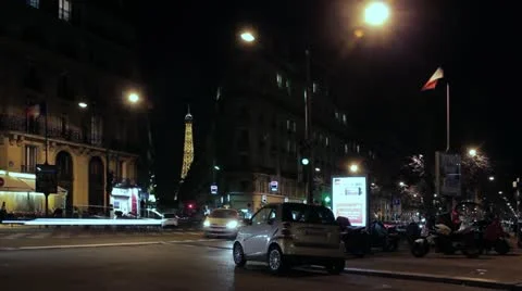 Night view of Paris Video stock 21783881