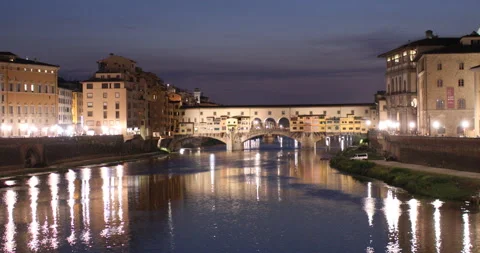 Night view of Ponte Vecchio in Stock Video Pond5