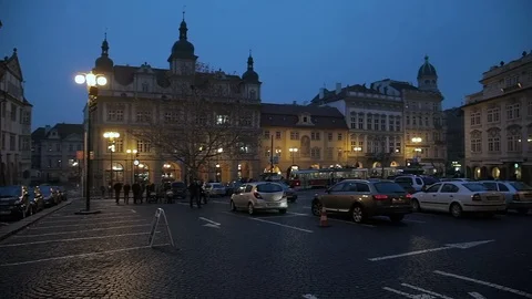 Night view of Prague Stock Footage 73397109
