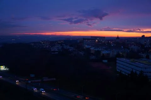 Night view of prague from the top Stock Photos