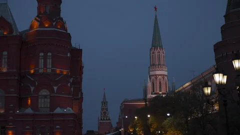 Night View on Red Square in Moscow Stock Footage 277121382