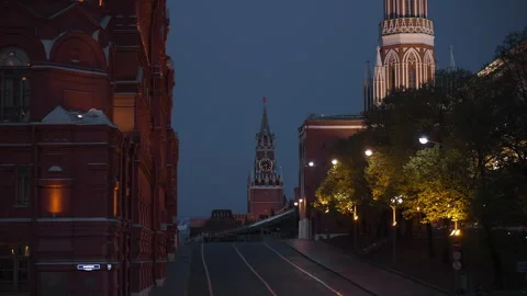 Night View on Red Square in Moscow Stock Footage 277121527
