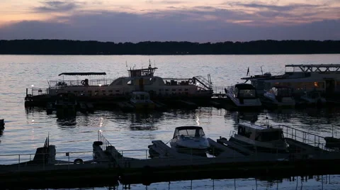 Night view of the river Volga Stock Footage 53953100
