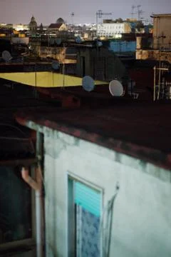 Night view of the rooftops of Naples. 写真素材