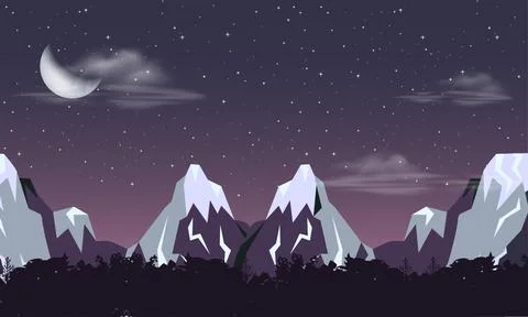 Night view scene illustration Stock Illustration
