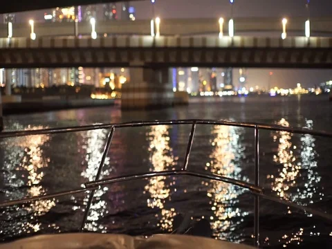 Night view from the sea Stock Footage 74194152