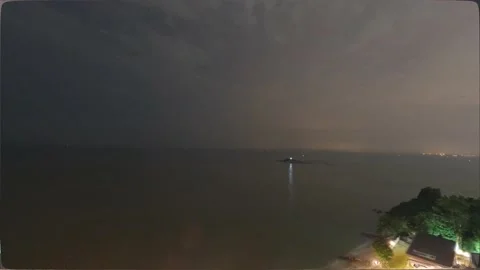 Night view of the sea Stock Footage 198205877