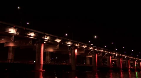A Night View of Seoul from Han River, Korea Stock Footage 64967448