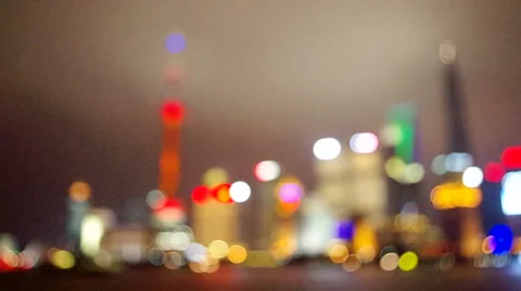 Night view of shanghai bund Stock Footage 32155475