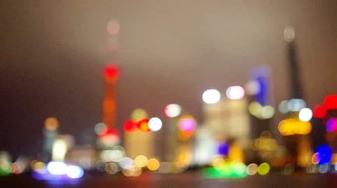 Night view of shanghai bund skyline Stock Footage 32155386