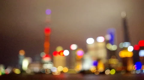 Night view of shanghai bund skyline Stock Footage 32155456