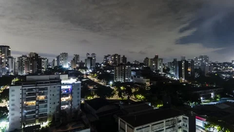 Night view of the skyline during New Year celebrations Stock Footage 263985271