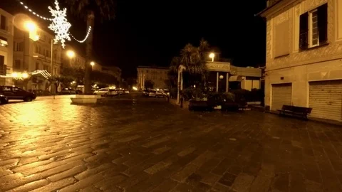 Night view of the square Stock Footage 82752730