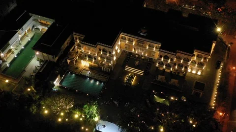 Night view of a theme park in district7 Stock Footage 105104649