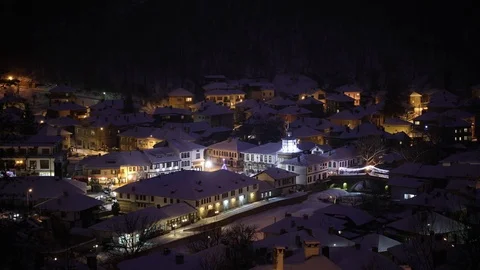 Night view time-lapse video of of Tryvna Stock Footage 71082897